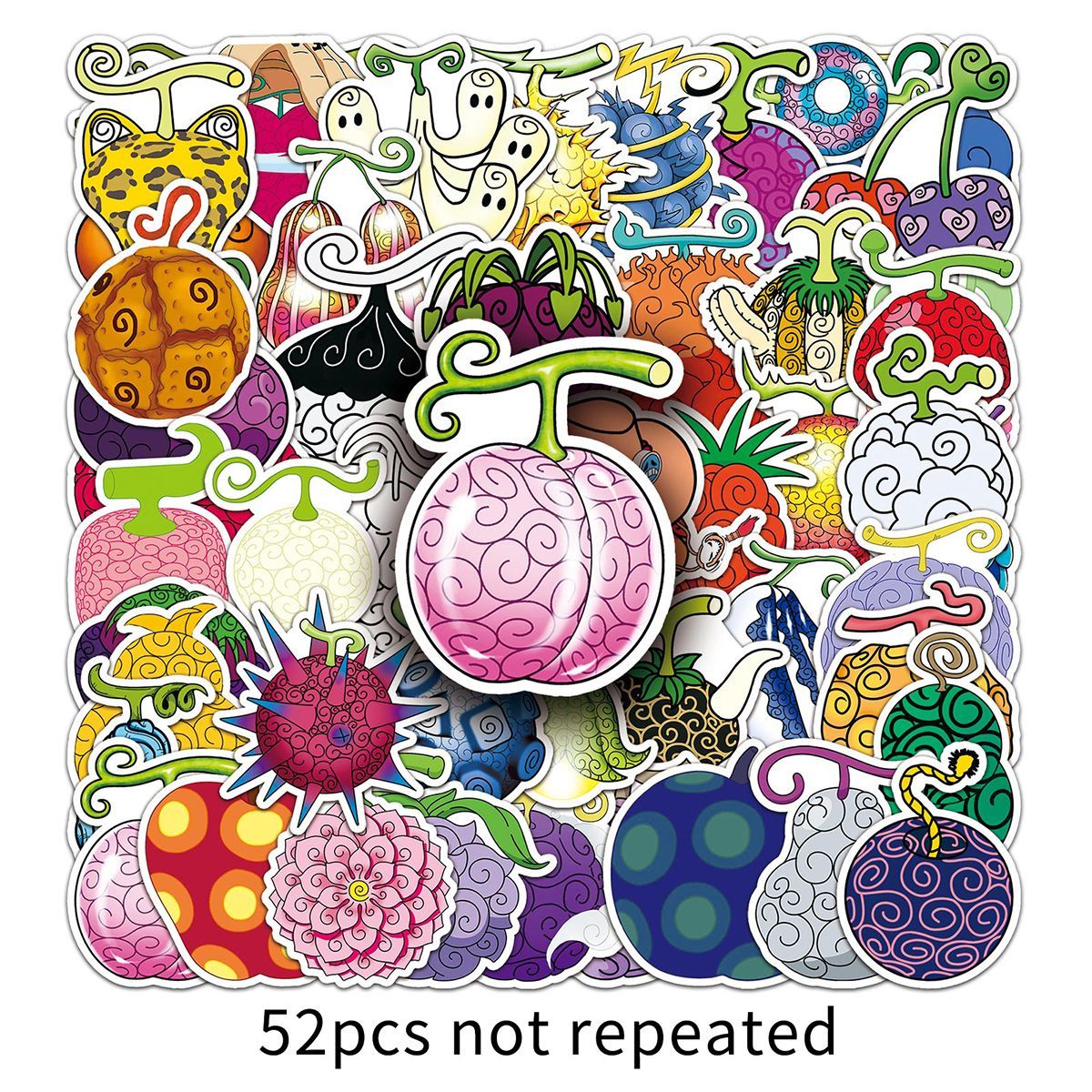 Laptop Accessories To Gift - 52Pcs One Piece Anime Devil Fruit