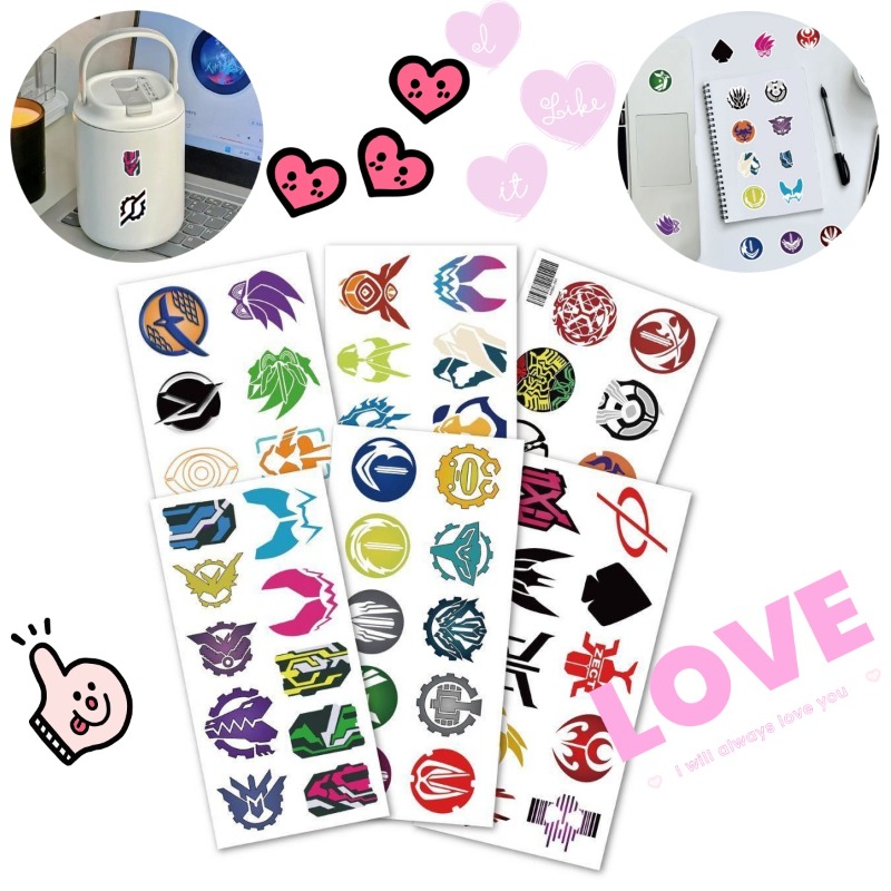 Laptop Accessories Toy - 60 Sheets Kamen Rider Logo Stickers