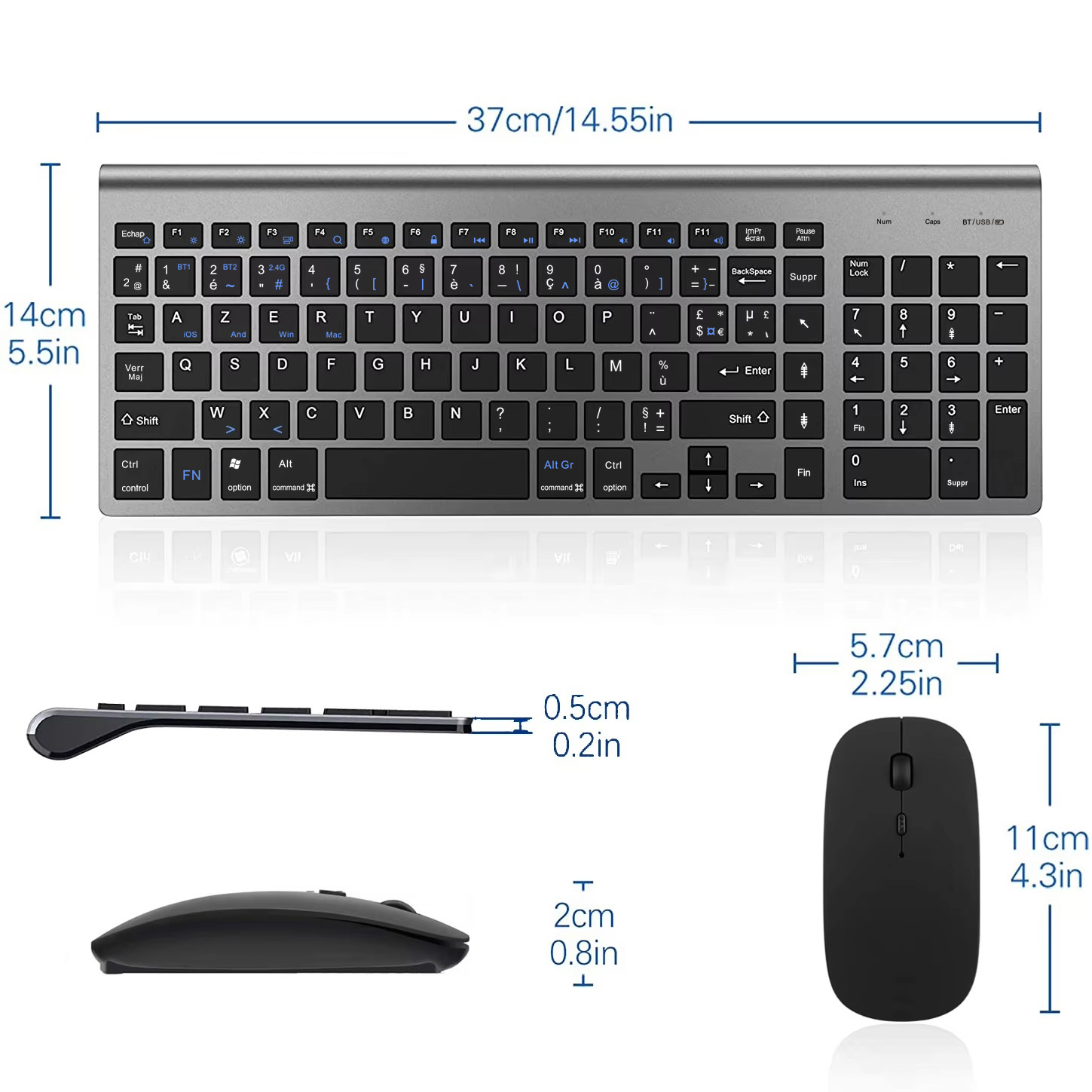 Ultra Slim Dual Mode French AZ - Laptop Accessories Combo 评论和价格