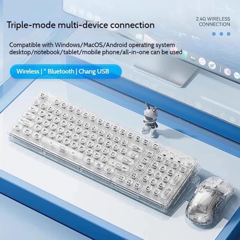Transparent Ice Crystal Wirele - Laptop Accessories Combo 评论和价格
