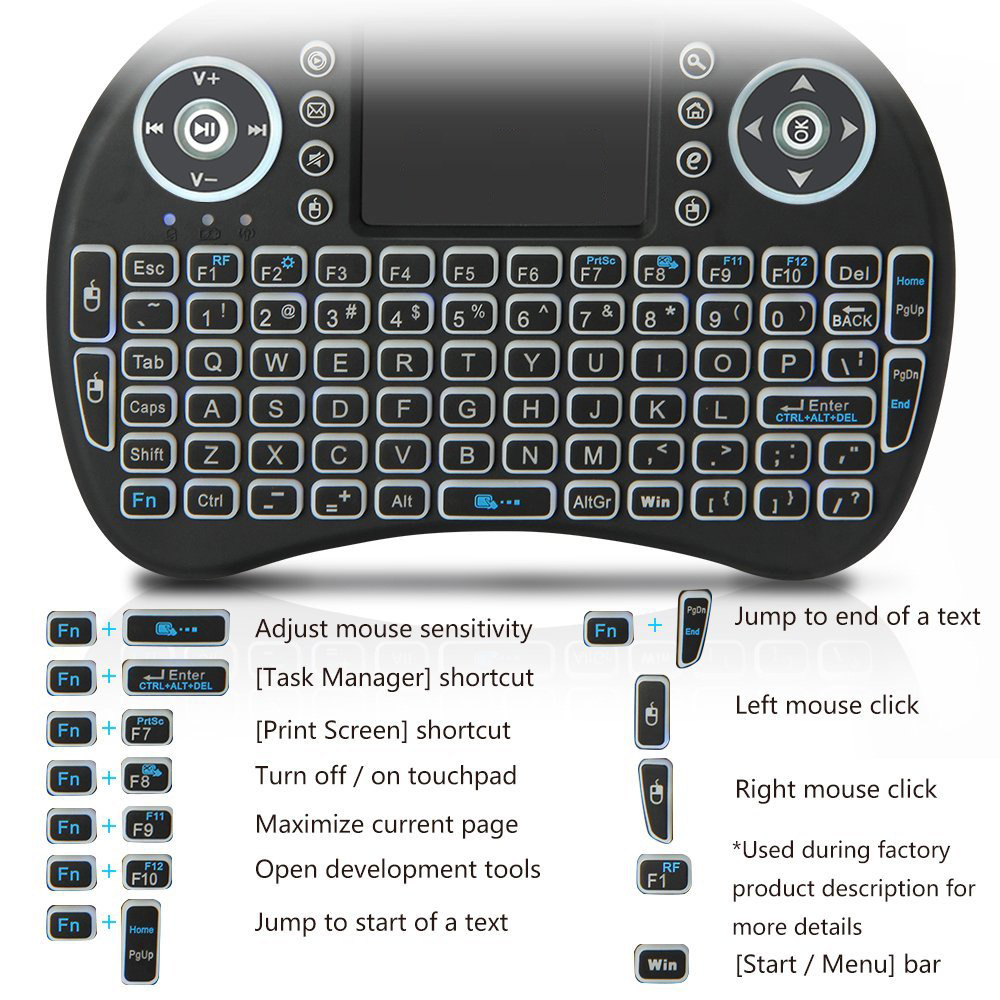 Backlit Mini Wireless Keyboard - Laptop Accessories Combo 评论和价格